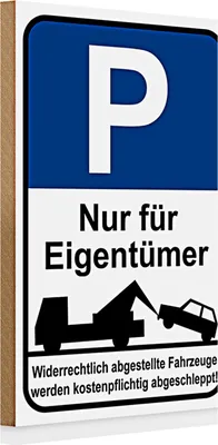 Produktbild von Holzschild Parken 20x30cm Parkplatzschild nur Eigentümer