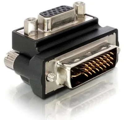 Image de DELOCK Adaptateur DVI DVI(24+5) -> D-Sub15 St/Bu 90°