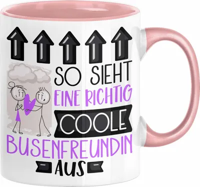 Produktbild von Busenfreundin Geschenk Tasse Lustig Geschenkidee für Busenfreundin Geburtstag So Sieht Eine Richtig Coole Busenfreundin Aus Frauen Spruch (Rosa)