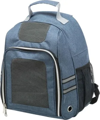 Produktbild von TRIXIE Rucksack Dan, Fester Transportbox, Rucksack-Haustiertransportbox, Hund, Frontlader, Blau, Einfarbig