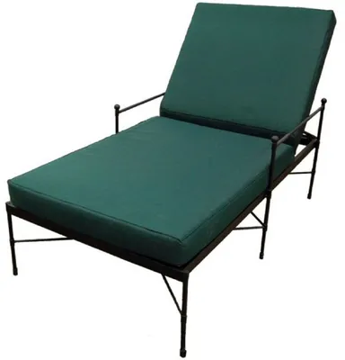 Produktbild von Casa Padrino Luxus Jugendstil Gartenliege Schwarz / Grün 190 cm