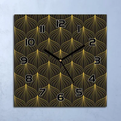 Produktbild von Wanduhr Echt-Glas-Küchenuhr Goldform weiß Quarz Lautlos 30x30 Deko Bilder
