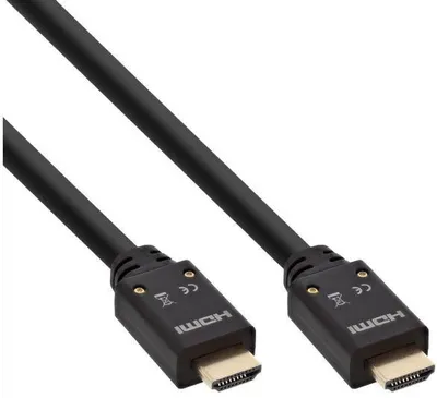 Produktbild von InLine HDMI Aktiv-Kabel, HDMI-High Speed mit Ethernet, 4K2K, ST/ST, 10m, 10 m, HDMI Typ A (Standard), HDMI Typ A (Standard), 18 Gbit/s, Audio Return Channel (ARC), Schwarz