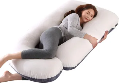 Immagine prodotto di Cuscino per gravidanza e per il sonno a forma di G, con rivestimento in velluto removibile e lavabile, dimensioni 145 x 80 cm