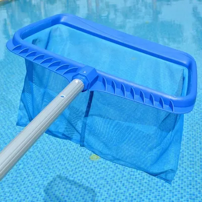 Produktbild von Pool-Skimmer-Netzrechen, tiefes Nylonnetz mit Aluminiumrahmen, ultrafeine Netzmaschen zum Reinigen von Blättern, Schmutz und zum Abschöpfen von Schwimmbecken