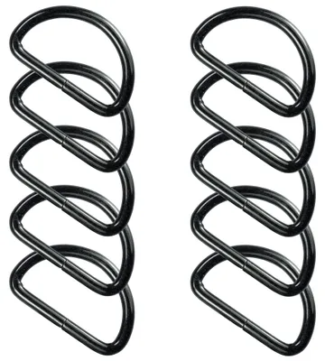 Produktbild von 10 stabile Halbringe D-Ringe Metallring Halbrund Ring Größen- /Farbwahl, Farbe:anthrazit, Größe:40 (32) x 25 x 4 mm