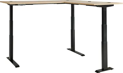 Produktbild von Eckschreibtisch >Memphis< höhenverstellbar, Artisan Eiche Nachbildung - 185x64/129x177 (BxHxT)