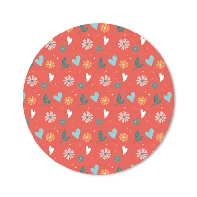 Produktbild von MuchoWow® Mauspad Mousepad Blumen - Herz - Design 20x20 cm - Mousepads - Maus Mat - Pad - Mausunterlage - Schreibtischmatte