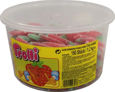 Produktbild von Trolli Saure Erdbeeren sauer gezuckerte Erdbeerfruchtgummis 1200g
