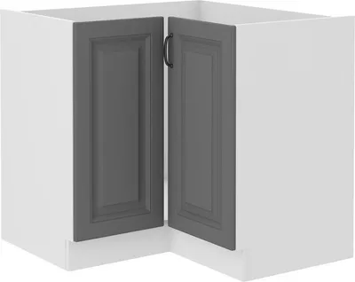 Obrázek produktu pro Dolní rohová skříňka SOPHIA - 90x90 cm, šedá / bílá