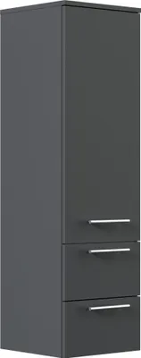 Produktbild von Hochschrank 120 cm grafit mit Glaseinlagen : Grafit Varianten: Grafit