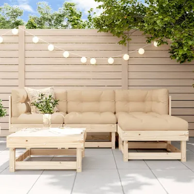 Produktbild von Möbel 5-tlg. Garten-Lounge-Set Massivholz Kiefer - Gartenmöbelgarnituren 3186158