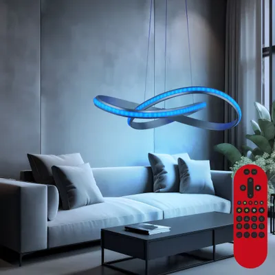 Produktbild von RGB LED Pendelleuchte, Fernbedienung, Smart App, H 140 cm