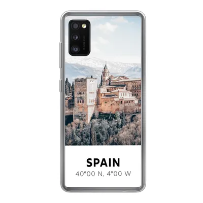Produktbild von MuchoWow® Handyhülle Schutzhülle Hülle für Samsung Galaxy A41 Spanien - Schloss - Vintage - Sommer Silikon Softcase Handy Hülle - Mobiltelefon