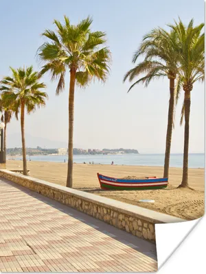 Produktbild von MuchoWow® Poster Palme - Spanien - Strand 90x120 cm - Wohnzimmer