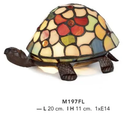 Produktbild von Casa Padrino Tiffany Decoleuchte Schildkröte Bunt Mod2 Durchmesser 20cm Leuchte Lampe