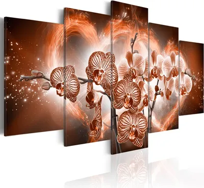 Immagine prodotto di Murale moderno b-A-0026-b-n (150x75) - 5 pezzi Immagini Fotografia su tela non tessuta Immagine fotografica Decorazione Immagini da parete Arte Stampa Fiori Orchidea