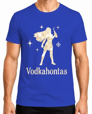 Obrázok produktu pre Vodkahontas Funny Girls' Night Out JGA Cocktail Party Saying Women Men T-Shirt, Blue, S