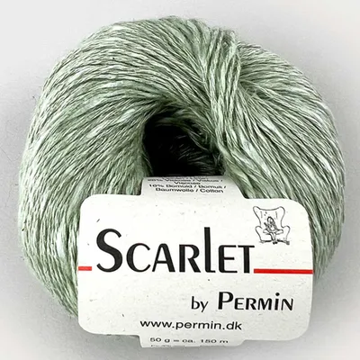 Image de Scarlet de Permin – Fil à tricoter pour l'été (lin, coton et ECOVERO™) (12 couleurs vert clair)