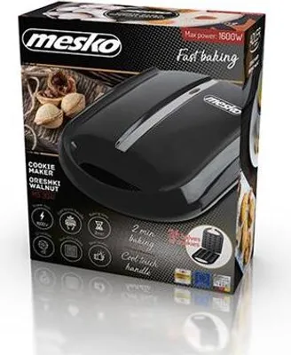 Produktbild von Mesko Home MS 3041, 24 Waffel(n), Ellipse, Schwarz, Bakelit, 1600 W, 220 - 240 V