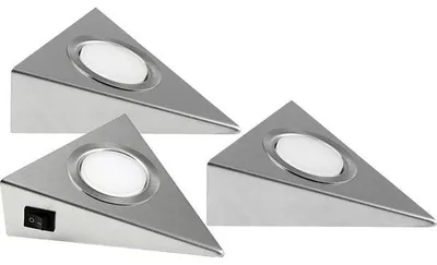Image de Heitronic GENUA LED plinth lighting 3-piece set LED (monochrome) Built-in LED 6 W Warm white Stainless steel