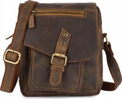 Immagine prodotto di Borsa a tracolla da uomo in pelle, piccola, elegante, marrone, Beltimore