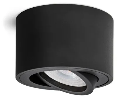 Produktbild von linovum SMOL Aufbauleuchte schwarz schwenkbar Deckenstrahler - inkl. LED Glühbine Modul 2W warmweiß 230V - Aufbauspot Deckenleuchte