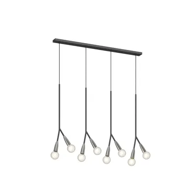 Produktbild von Lucande Carlea Hängelampe, 8-fl., schwarz-nickel