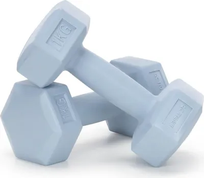 Immagine prodotto di Set di manubri ACTIGET - 2 manubri da 1 kg - Set di manubri per allenamento della forza, fitness, workout - Azzurro