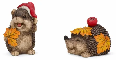 Produktbild von Herbst Igel Figuren 2er-Set aus Polyresin 10-15 cm