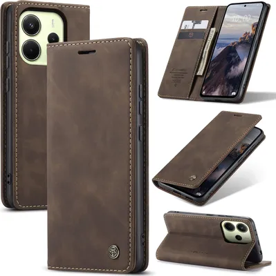 Obrázek produktu pro Pouzdro pro Xiaomi Redmi Note 14 4G, RetroPolyuretanKožené Pouzdro s Funkcí Stojánku bronz