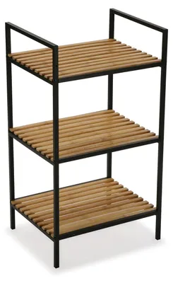 Image de Étagère de salle de bain organisée avec 3 niveaux, de couleur noire