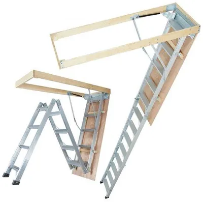 Immagine prodotto di Scala per soppalco pieghevole in alluminio - Scala per soppalco regolabile e portatile per il soffitto