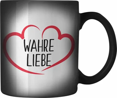 Produktbild von Trendation - Farbwechsel Zauber-Tasse mit Herz Wahre Liebe Geschenk zum Valentinstag Liebeserklärung Geschenke für Freundin Freund (Schwarz)