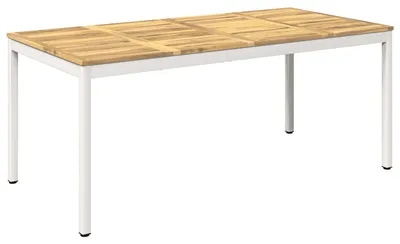 Produktbild von Gartentisch Weiß 180 x 88,5 x 75 cm Massivholz Akazie