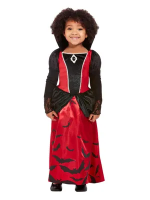 Produktbild von Vampirkostüm für Kleinkinder, Rot & Schwarz, Kleid