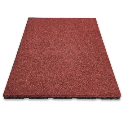 Immagine prodotto di FLOORDIREKT Piastrella per esterni Tappetino antiurto Play Protect, tappetino protettivo con drenaggio, spessore 2,5 cm, combinabile individualmente, rosso, 50x50 cm