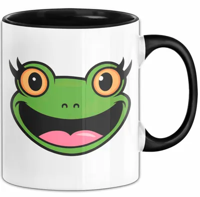 Produktbild von Frosch Tier Tasse Geschenk Lustige Geschenkidee Spruch (Schwarz)