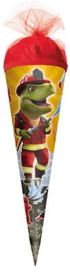 Produktbild von Roth Schultüte 35cm rund Feuerwehr-Dino