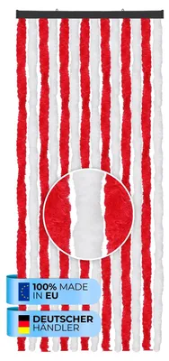 Obrázek produktu pro Chlupatý závěs 56x185cm - 140x220cm - Ebay Jednobarevná červená - bílá-56x185 cm