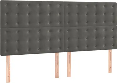 Obrázek produktu pro vidaXL Čelo postele tmavě šedé 160 x 5 x 118/128 cm sametové