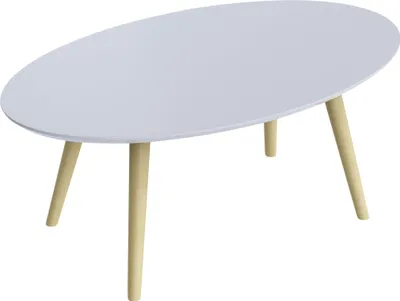 Imagen del producto de Mesa auxiliar estilo escandinavo, dimensiones 850 x 350 x 500 mm (ancho x alto x profundidad), fabricada en MDF con acabado blanco