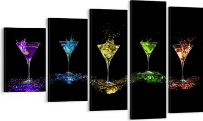 Produktbild von Bild auf Leinwand - Leinwandbild - Cocktail trinken Alkohol Glas - 100x60cm - Wand Bild - Wanddeko - Leinwanddruck - Bilder - Kunstdruck - Wanddekoration - Leinwand bilder - Wandkunst - EG100x60-0442