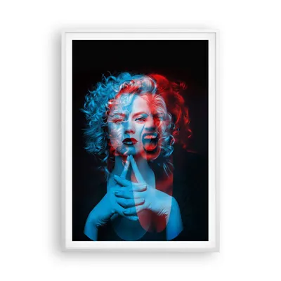Produktbild von Gerahmtes Poster - Weißer Rahmen - Schwarz Frau Emotionen - 70x100 cm - Wand Bild - Wanddeko - Wandbilder - Kunstposter - Wandposter - Bilderrahmen - Bilder - Kunstdruck - P2WPA70x100-4472