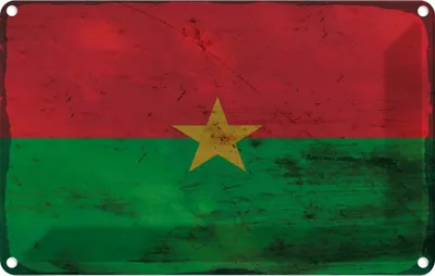 Produktbild von vianmo Blechschild 20x30 cm Burkina Faso Rost Flagge Fahne Wappen