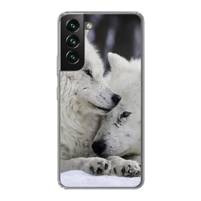 Produktbild von MuchoWow® Handyhülle Schutzhülle Hülle für Samsung Galaxy S22 Wölfe - Schnee - Familie Silikon Softcase Handy Hülle - Mobiltelefonhülle