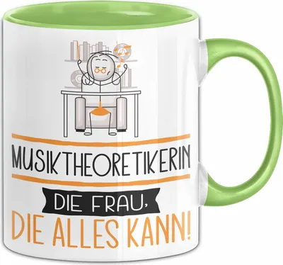 Produktbild von Musiktheoretikerin Geschenk Tasse Becher Die Frau Die Allen Kann Geschenkidee für eine Musiktheoretikerin Lustig (Grün)