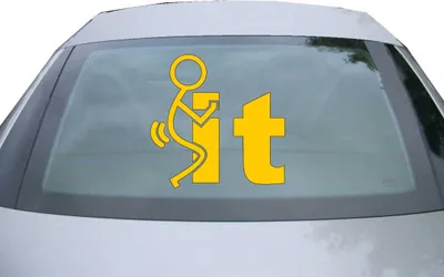 Produktbild von Indigos UG - Aufkleber Heckscheibe & Motorklappe DE2457 - gold - 600x599 mm - Fuck It - Auto Scheiben Fenster Heckklappe Tuning Racing JDM - Die cut