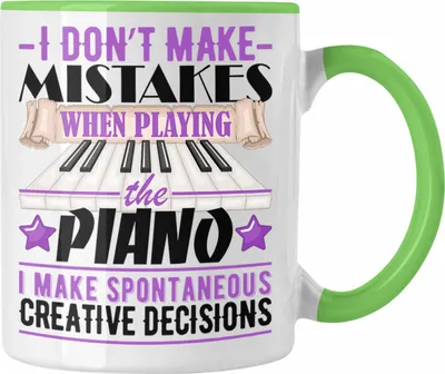 Produktbild von Trendation - Piano-Spieler Tasse Geschenk Pianist Kaffee-becher (Grün)