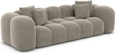 Produktbild von Samtstoff 3-Sitzer Couch Valora Taupe